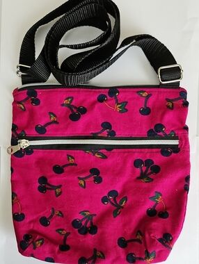 Cherry Print Crossbody Bag - Pink